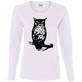 T-Shirts White / S Owl Portrait Women's Long Sleeve T-Shirt