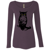 T-Shirts Vintage Purple / S Owl Portrait Women's Triblend Long Sleeve Shirt
