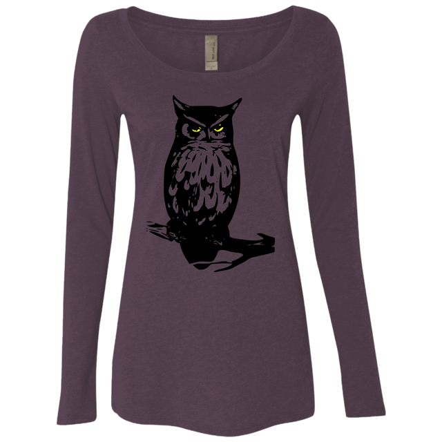 T-Shirts Vintage Purple / S Owl Portrait Women's Triblend Long Sleeve Shirt