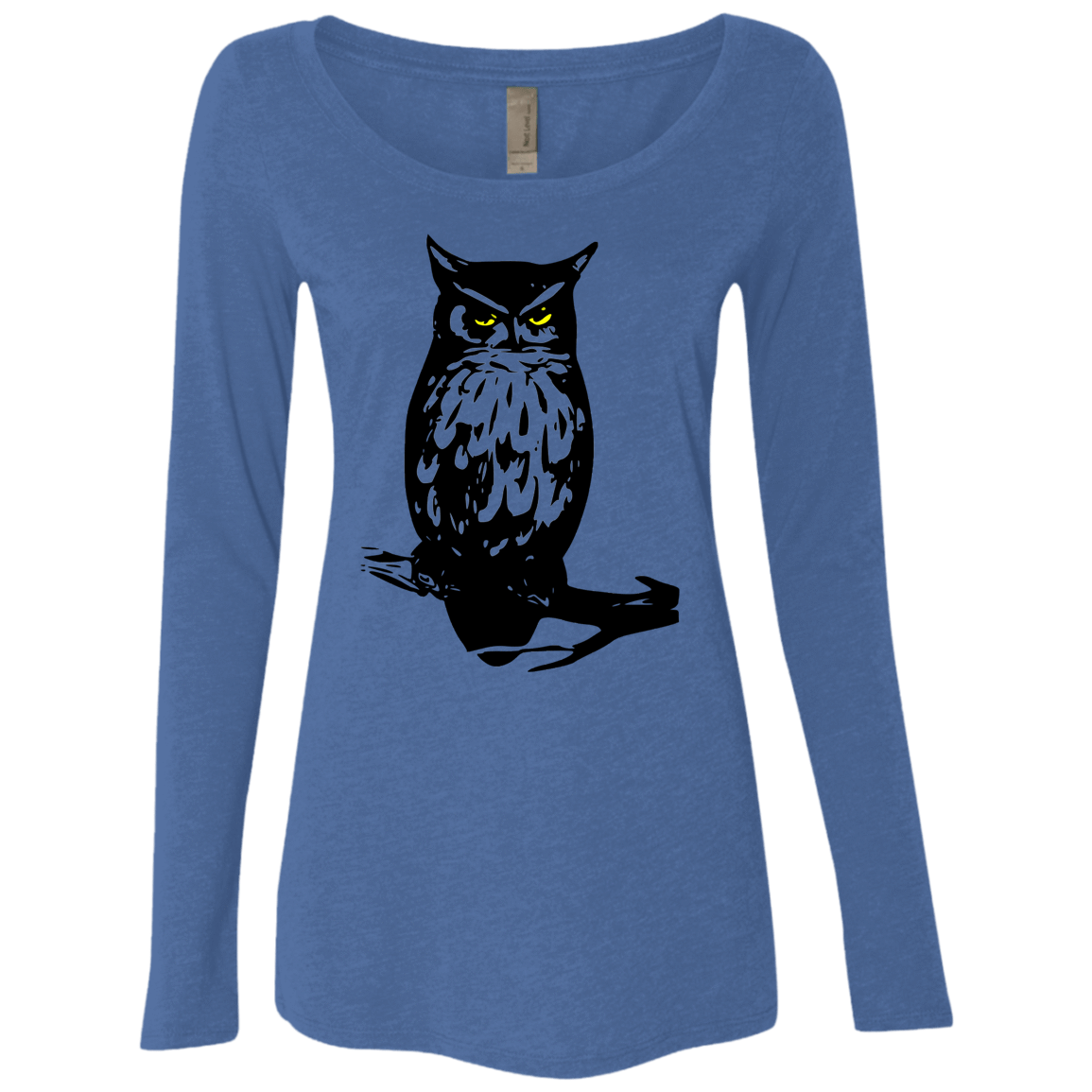T-Shirts Vintage Royal / S Owl Portrait Women's Triblend Long Sleeve Shirt