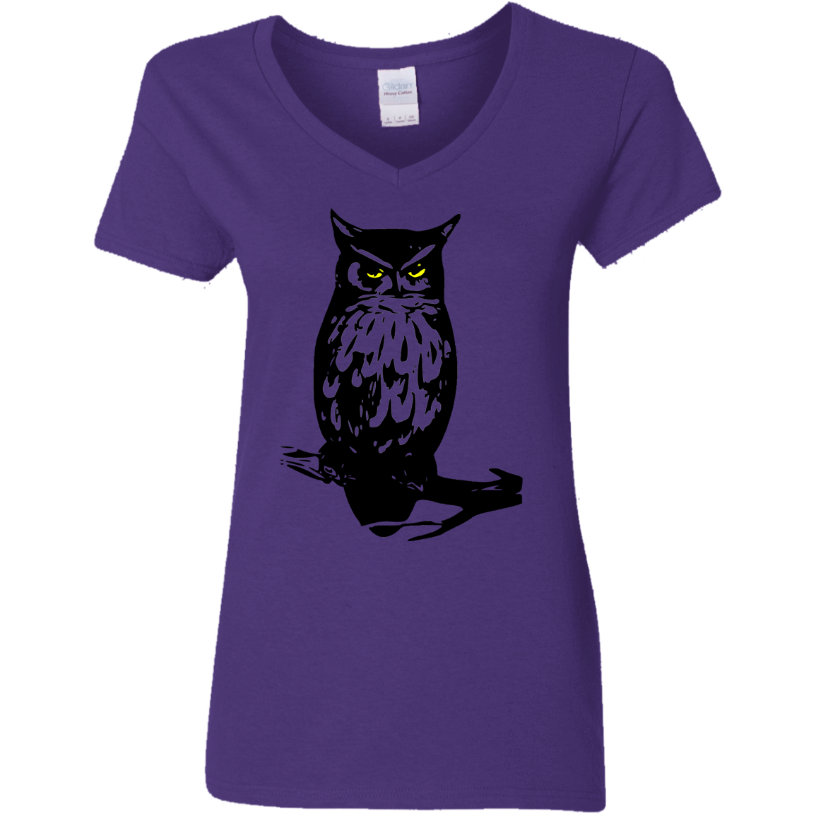 T-Shirts Purple / S Owl Portrait Women's V-Neck T-Shirt