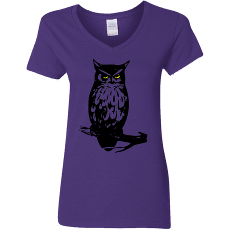 T-Shirts Purple / S Owl Portrait Women's V-Neck T-Shirt