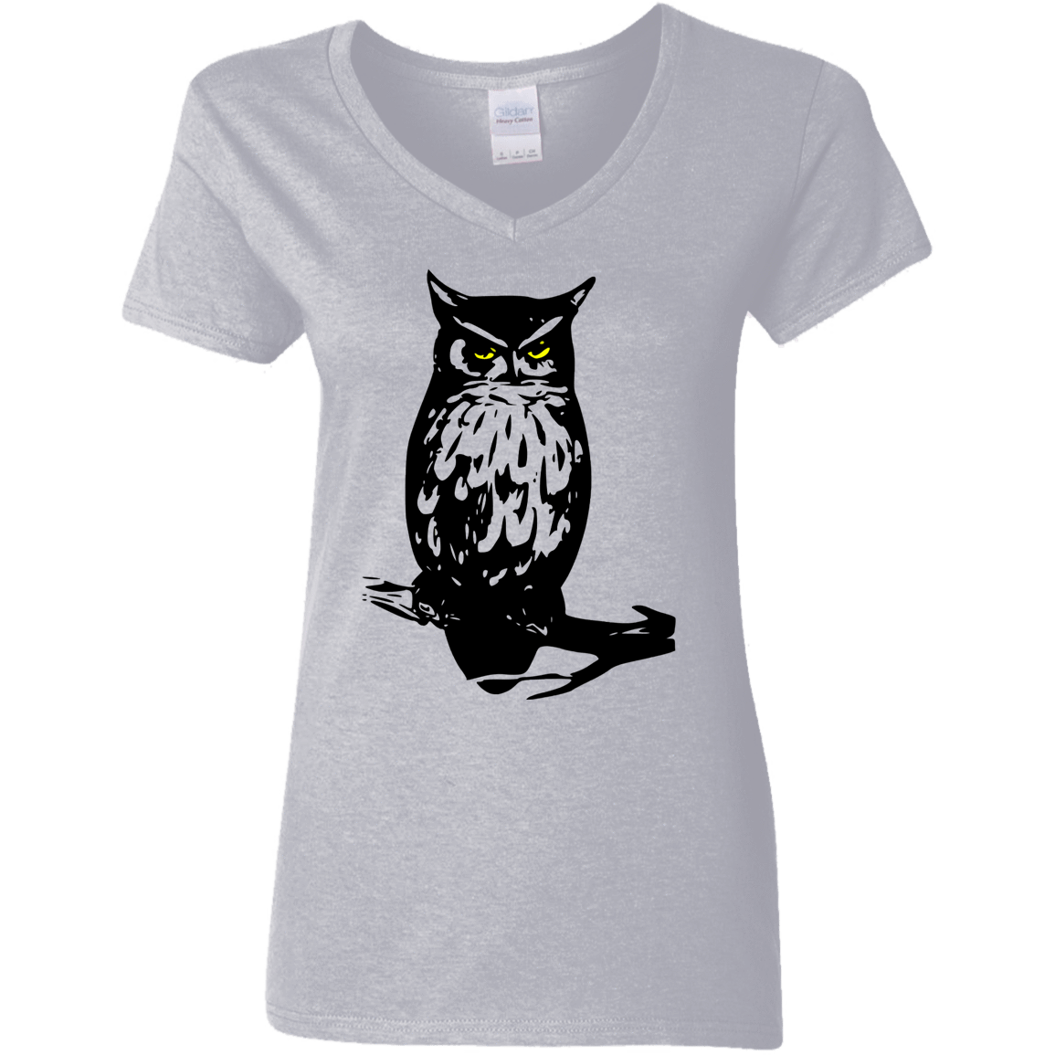 T-Shirts Sport Grey / S Owl Portrait Women's V-Neck T-Shirt