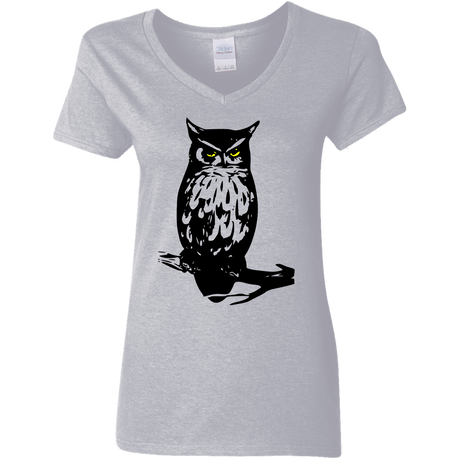 T-Shirts Sport Grey / S Owl Portrait Women's V-Neck T-Shirt