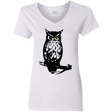 T-Shirts White / S Owl Portrait Women's V-Neck T-Shirt