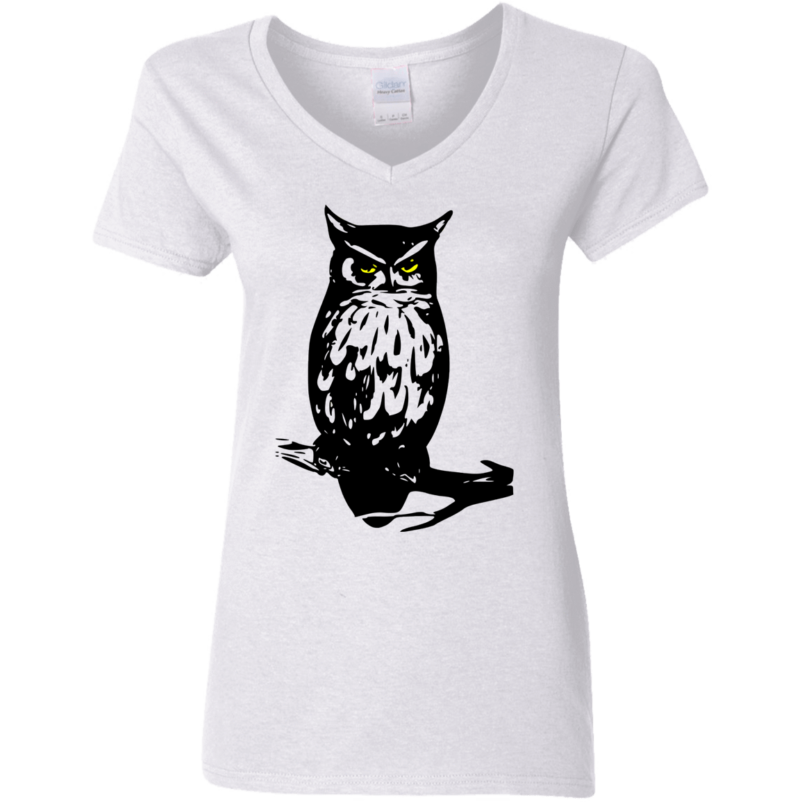 T-Shirts White / S Owl Portrait Women's V-Neck T-Shirt