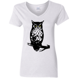 T-Shirts White / S Owl Portrait Women's V-Neck T-Shirt