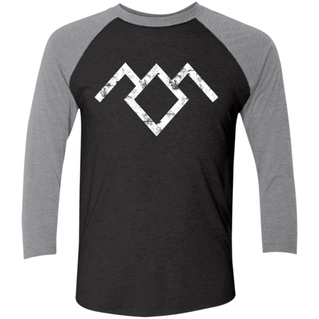 T-Shirts Vintage Black/Premium Heather / X-Small Owl Symbol Men's Triblend 3/4 Sleeve
