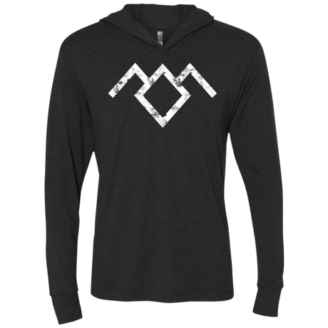 T-Shirts Vintage Black / X-Small Owl Symbol Triblend Long Sleeve Hoodie Tee