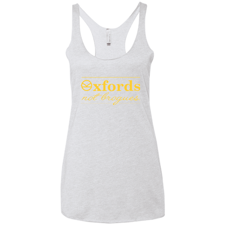 T-Shirts Heather White / X-Small Oxfords Not Brogues Women's Triblend Racerback Tank