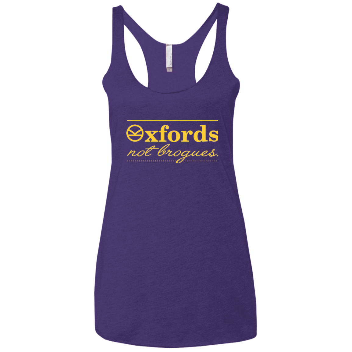 T-Shirts Purple / X-Small Oxfords Not Brogues Women's Triblend Racerback Tank