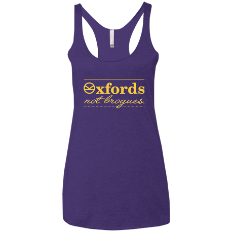 T-Shirts Purple / X-Small Oxfords Not Brogues Women's Triblend Racerback Tank