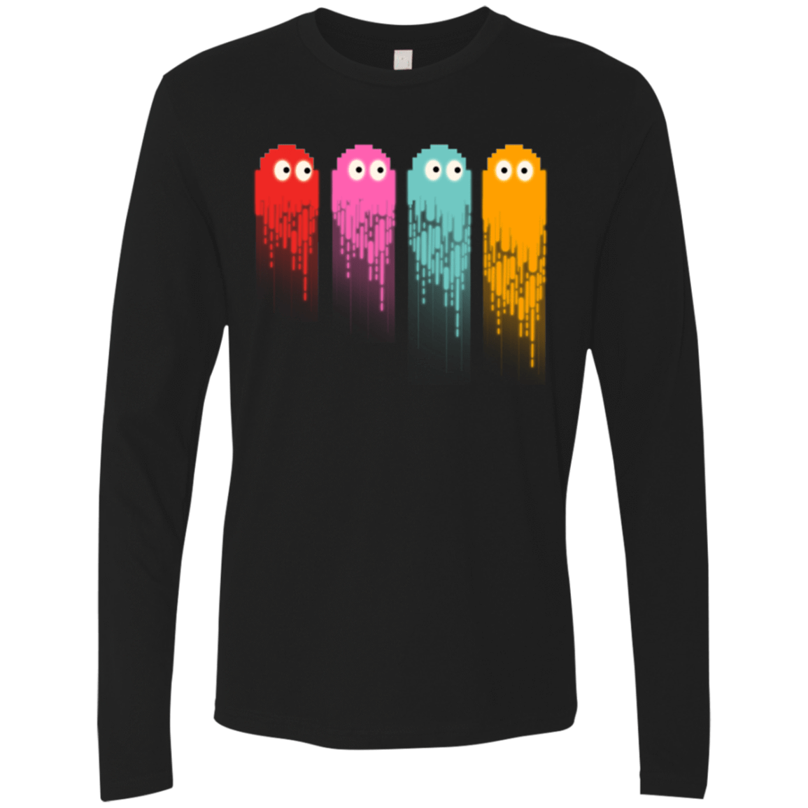 T-Shirts Black / Small Pac color ghost Men's Premium Long Sleeve
