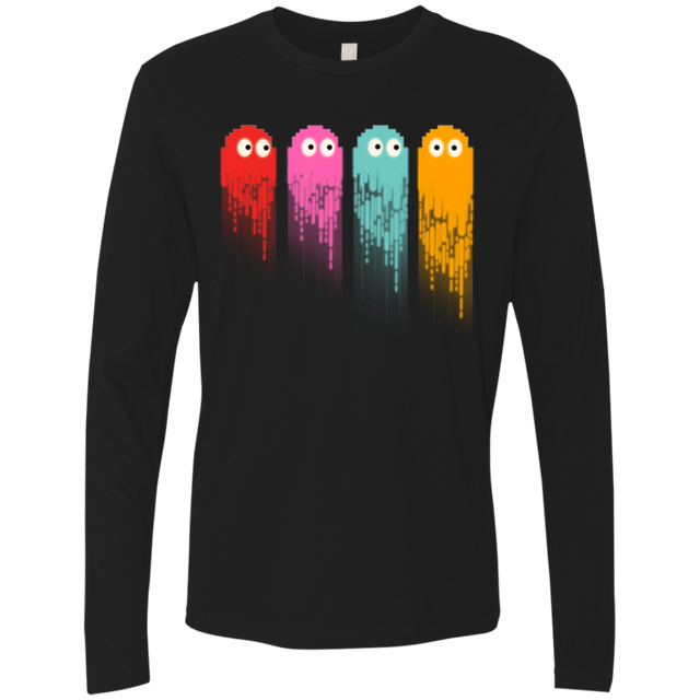 T-Shirts Black / Small Pac color ghost Men's Premium Long Sleeve