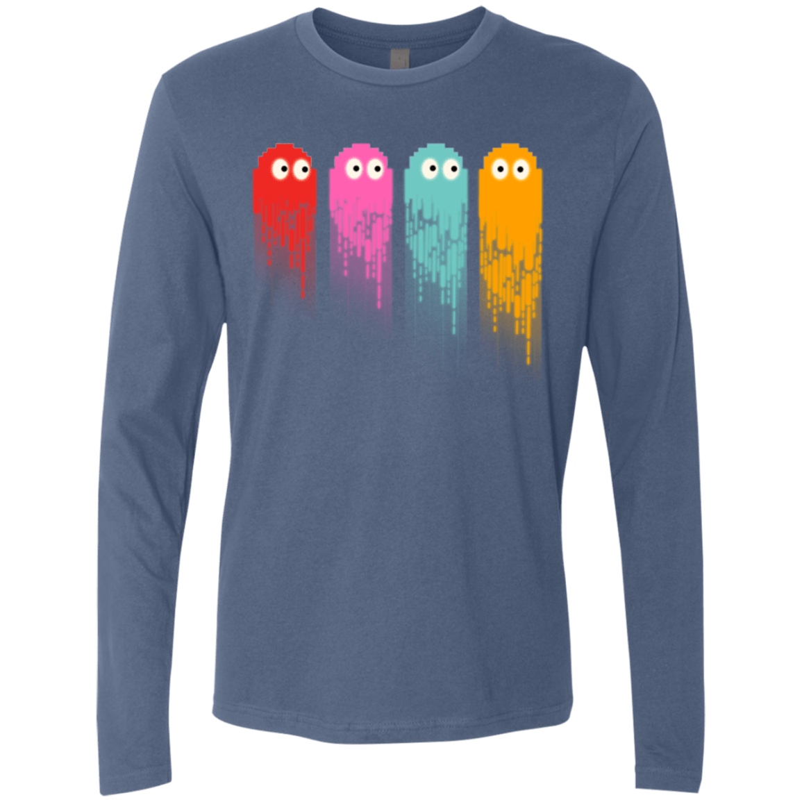 T-Shirts Indigo / Small Pac color ghost Men's Premium Long Sleeve