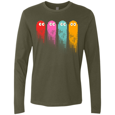 T-Shirts Military Green / Small Pac color ghost Men's Premium Long Sleeve