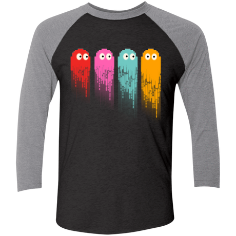 T-Shirts Vintage Black/Premium Heather / X-Small Pac color ghost Men's Triblend 3/4 Sleeve
