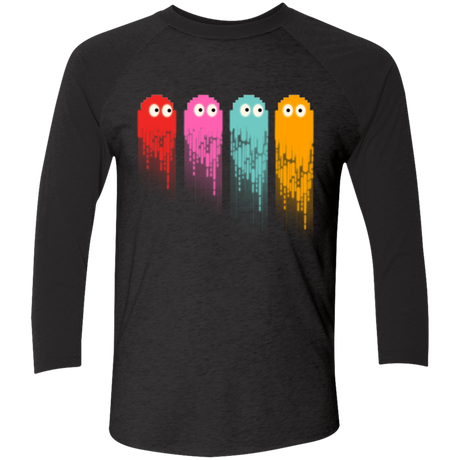 T-Shirts Vintage Black/Vintage Black / X-Small Pac color ghost Men's Triblend 3/4 Sleeve