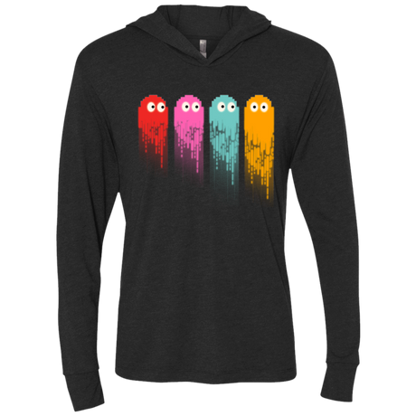 T-Shirts Vintage Black / X-Small Pac color ghost Triblend Long Sleeve Hoodie Tee