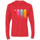 T-Shirts Vintage Red / X-Small Pac color ghost Triblend Long Sleeve Hoodie Tee