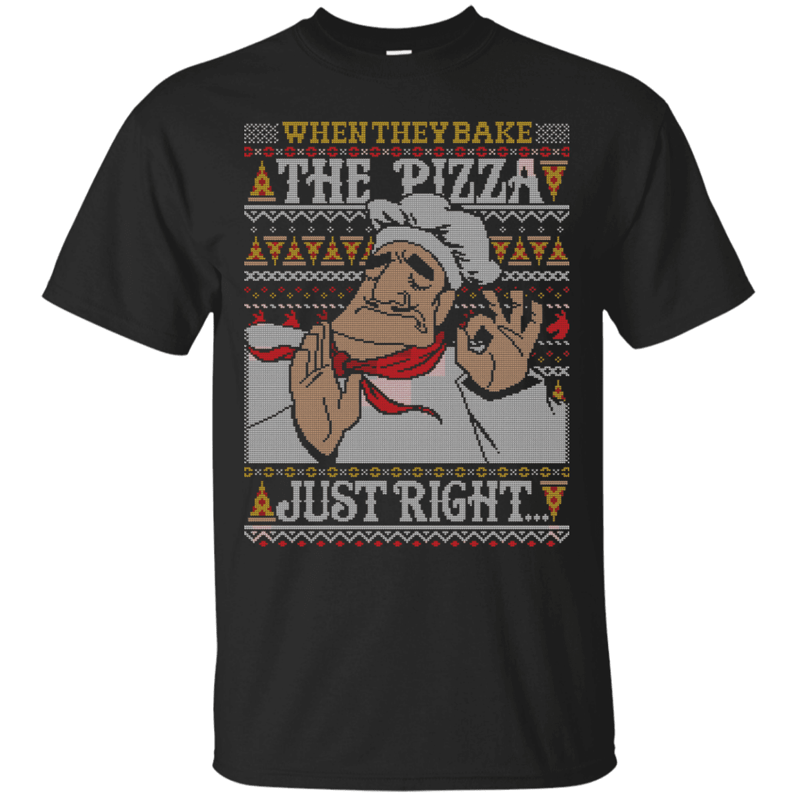 T-Shirts Black / S Pacha Pizza Ugly Sweater T-Shirt