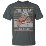 T-Shirts Dark Heather / S Pacha Pizza Ugly Sweater T-Shirt