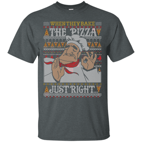 T-Shirts Dark Heather / S Pacha Pizza Ugly Sweater T-Shirt