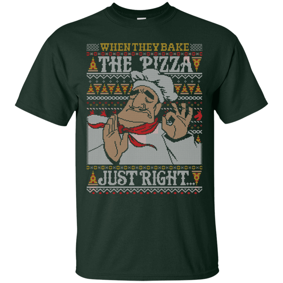 T-Shirts Forest / S Pacha Pizza Ugly Sweater T-Shirt
