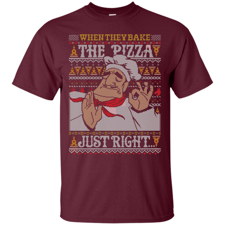 T-Shirts Maroon / S Pacha Pizza Ugly Sweater T-Shirt