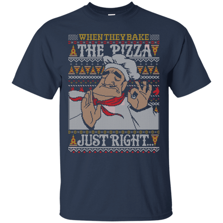 T-Shirts Navy / S Pacha Pizza Ugly Sweater T-Shirt