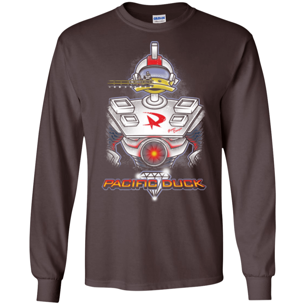 T-Shirts Dark Chocolate / S Pacific Duck Men's Long Sleeve T-Shirt