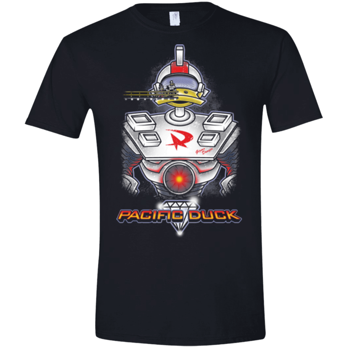 T-Shirts Black / X-Small Pacific Duck Men's Semi-Fitted Softstyle