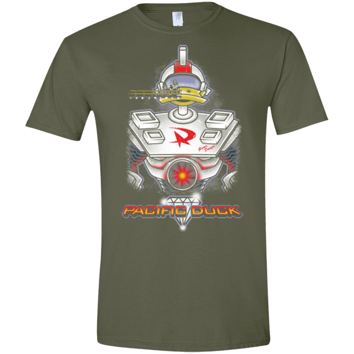 T-Shirts Military Green / S Pacific Duck Men's Semi-Fitted Softstyle