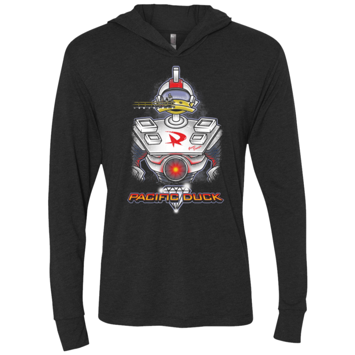 T-Shirts Vintage Black / X-Small Pacific Duck Triblend Long Sleeve Hoodie Tee