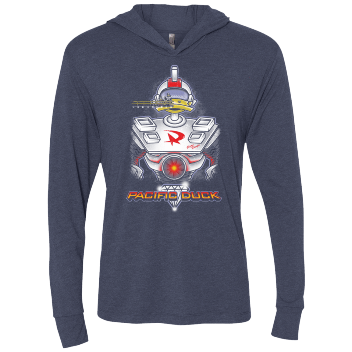 T-Shirts Vintage Navy / X-Small Pacific Duck Triblend Long Sleeve Hoodie Tee