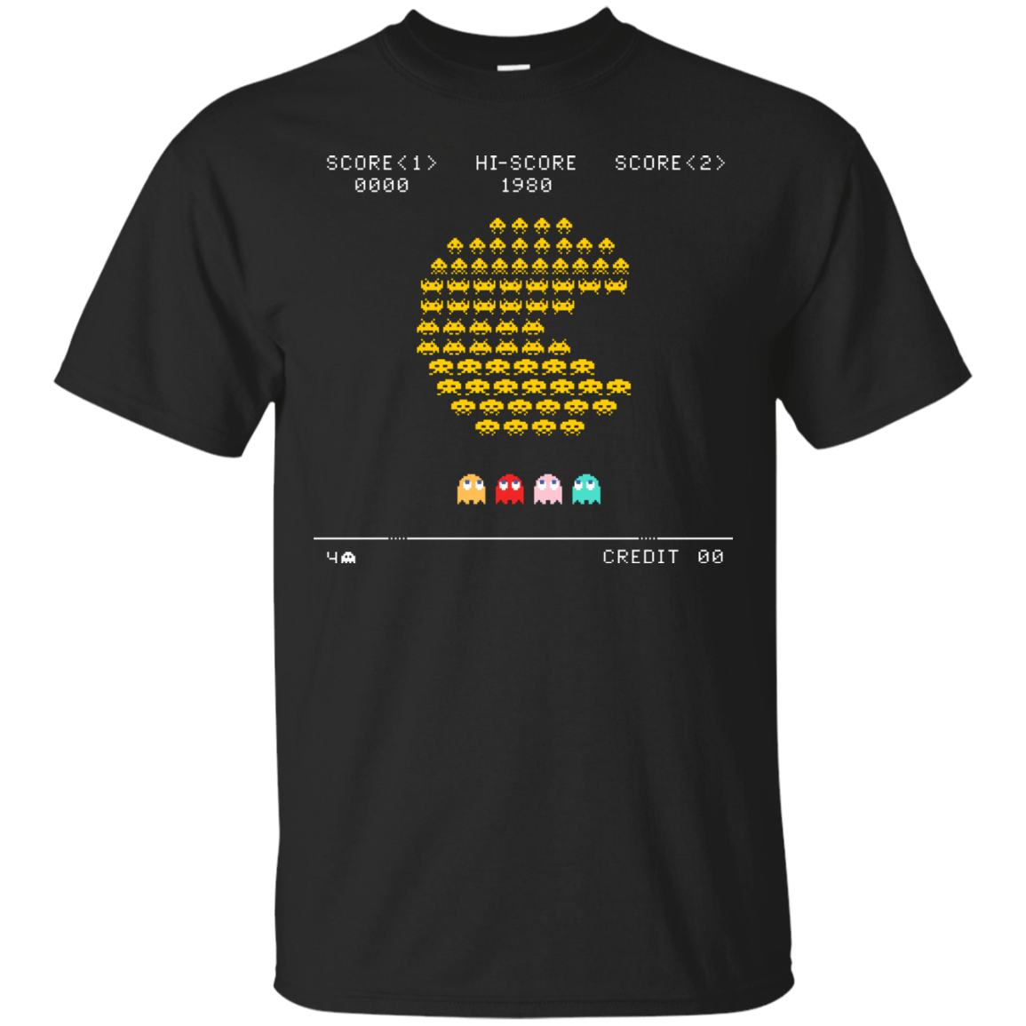 T-Shirts Black / S Pacman Invaders T-Shirt