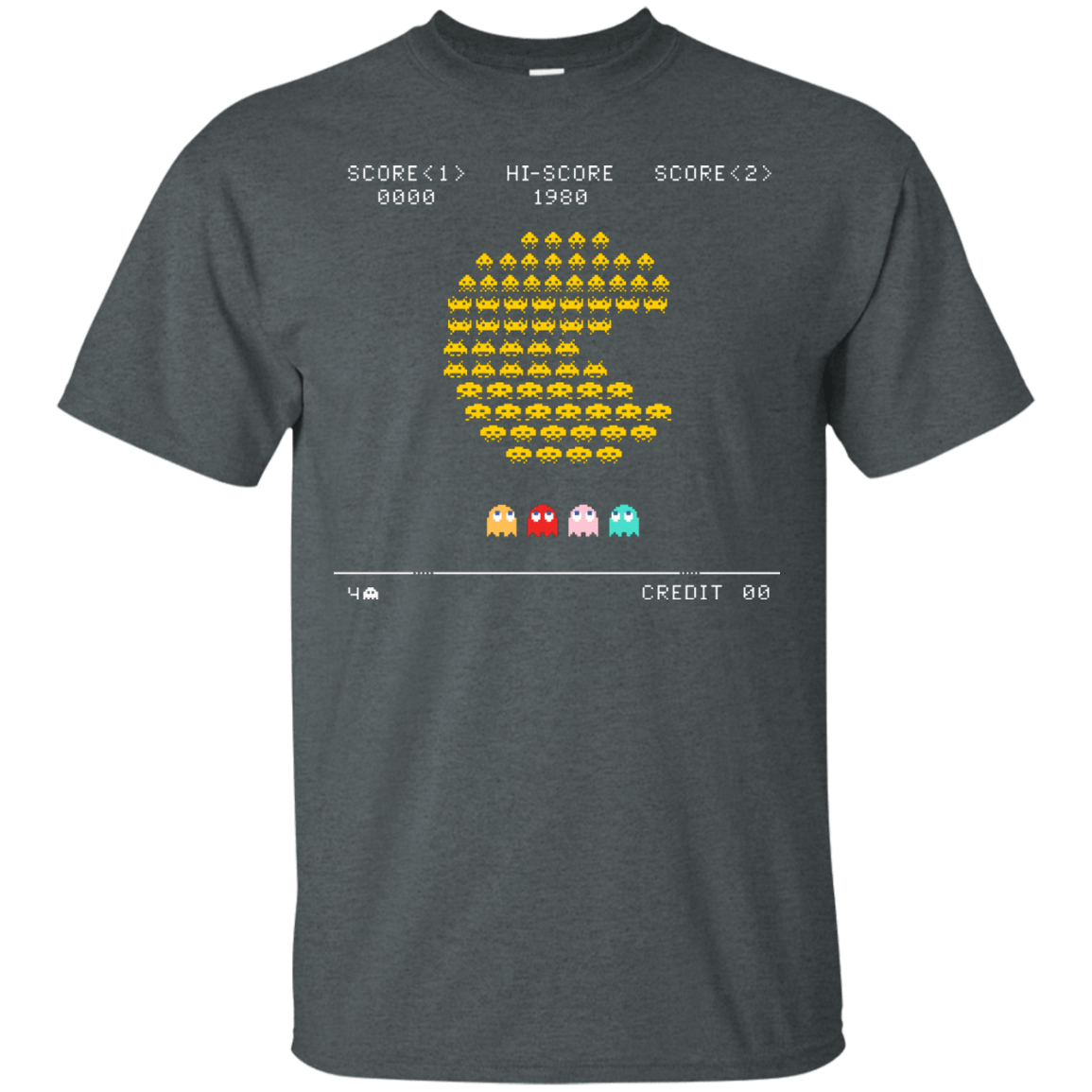 T-Shirts Dark Heather / S Pacman Invaders T-Shirt