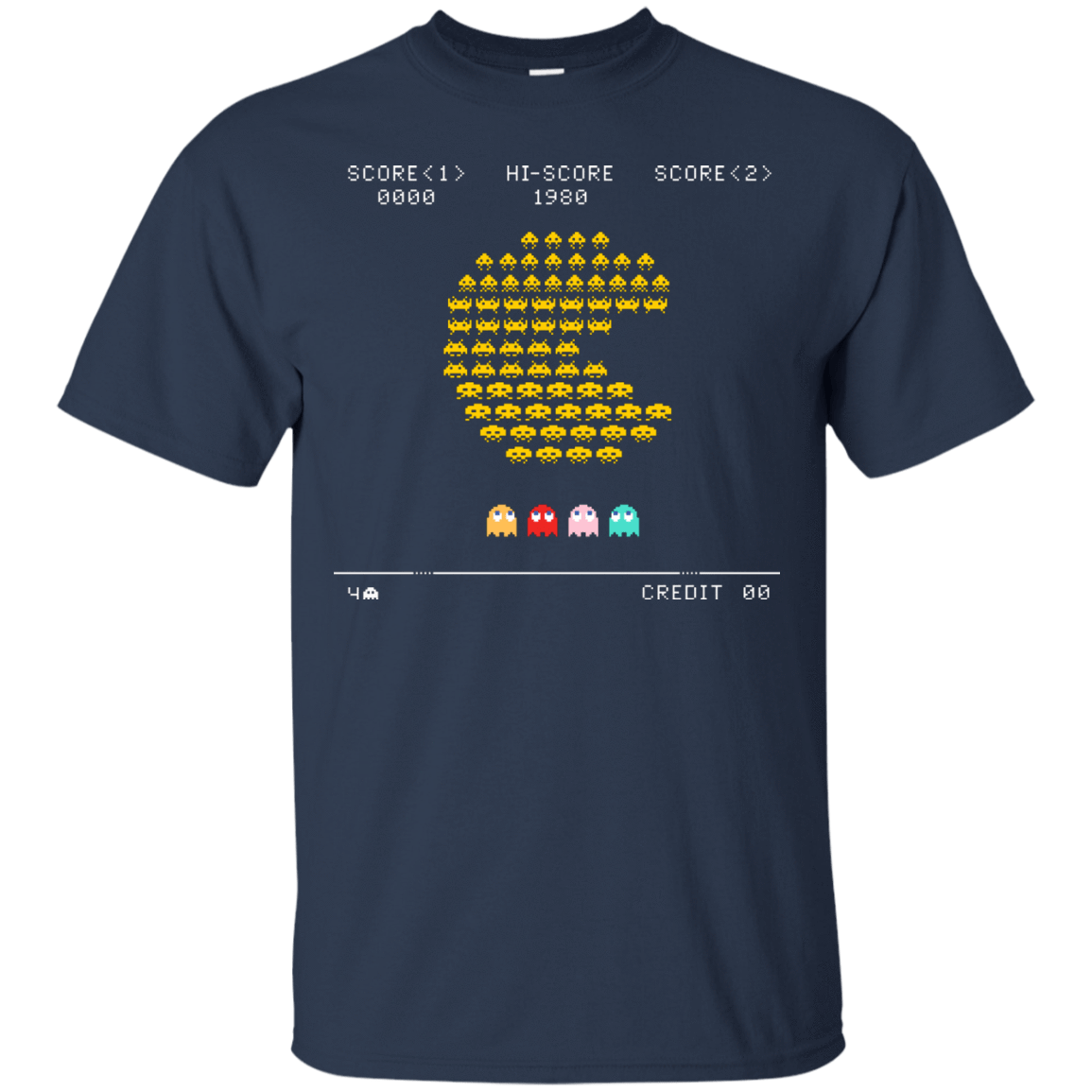 T-Shirts Navy / S Pacman Invaders T-Shirt