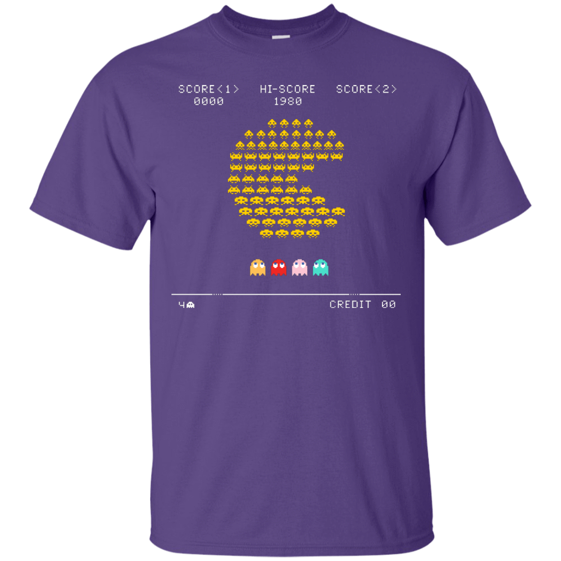 T-Shirts Purple / S Pacman Invaders T-Shirt