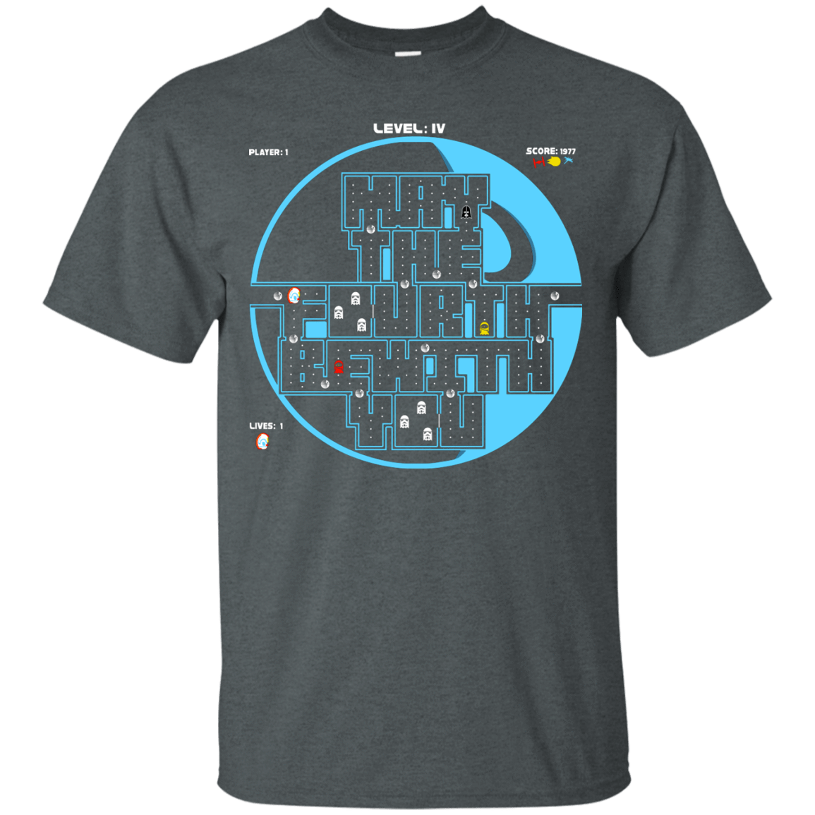 T-Shirts Dark Heather / S Pacman May The Fourth T-Shirt