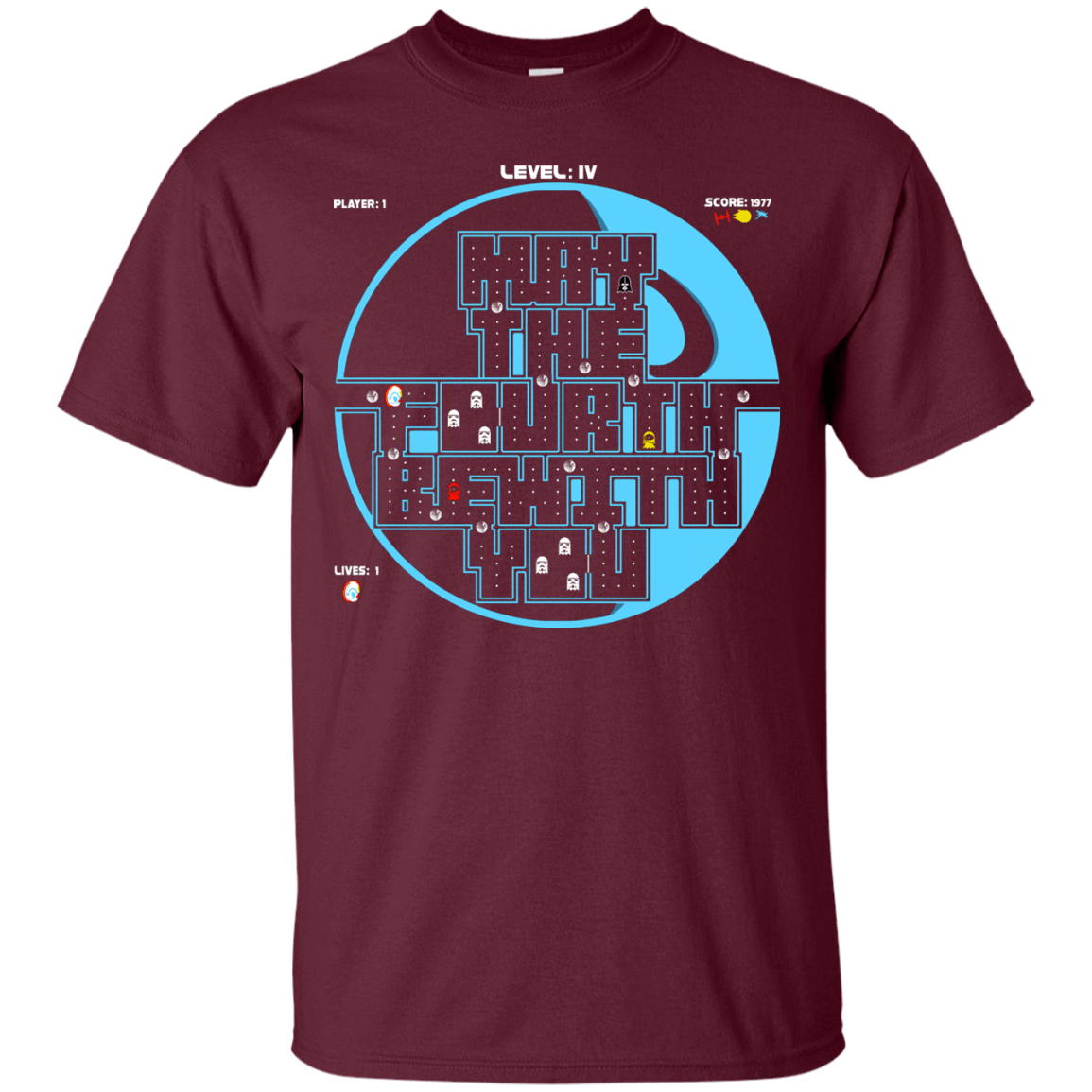 T-Shirts Maroon / S Pacman May The Fourth T-Shirt