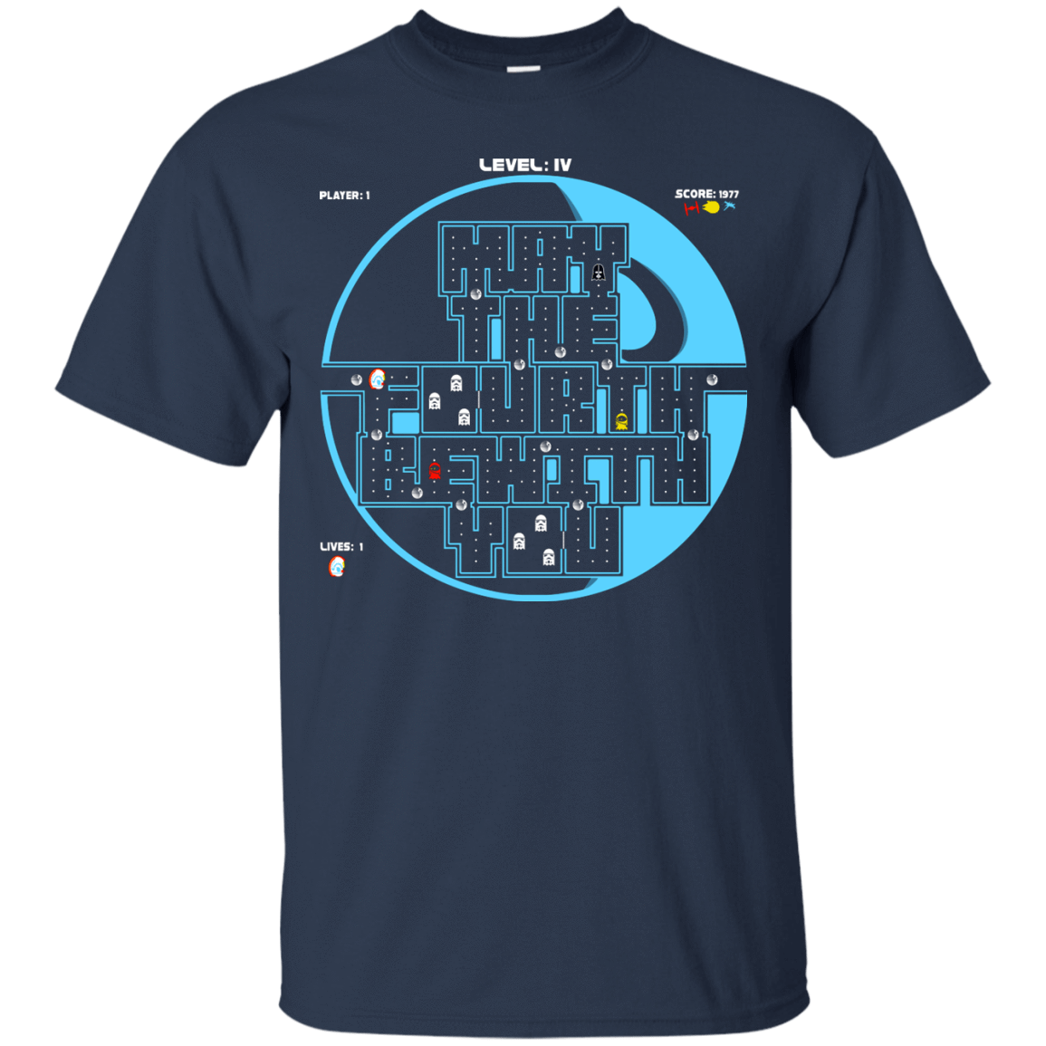 T-Shirts Navy / S Pacman May The Fourth T-Shirt