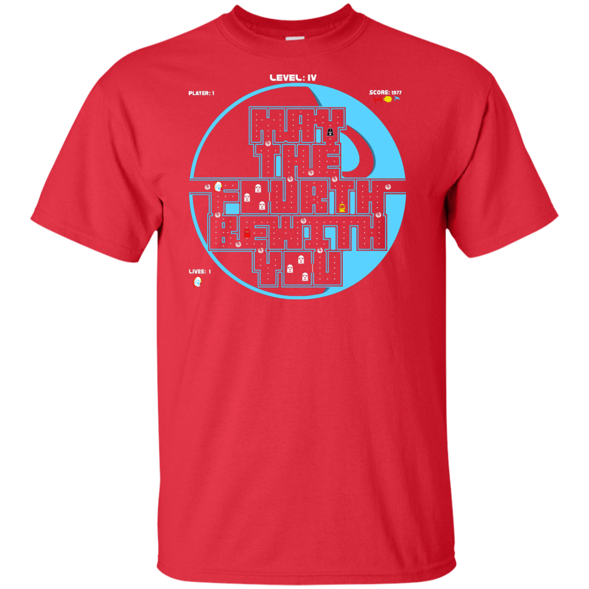 T-Shirts Red / XLT Pacman May The Fourth Tall T-Shirt