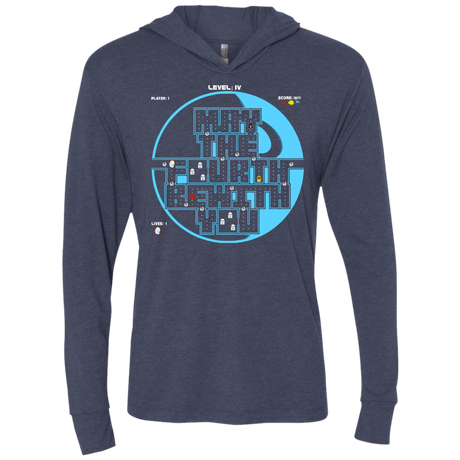 T-Shirts Vintage Navy / X-Small Pacman May The Fourth Triblend Long Sleeve Hoodie Tee