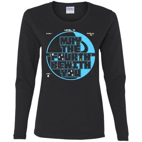 T-Shirts Black / S Pacman May The Fourth Women's Long Sleeve T-Shirt