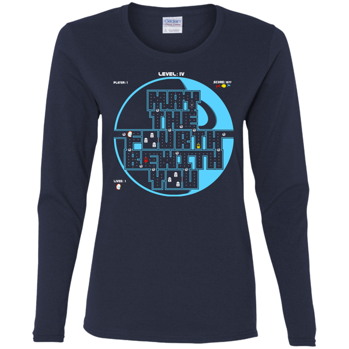 T-Shirts Navy / S Pacman May The Fourth Women's Long Sleeve T-Shirt