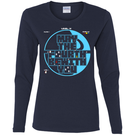 T-Shirts Navy / S Pacman May The Fourth Women's Long Sleeve T-Shirt