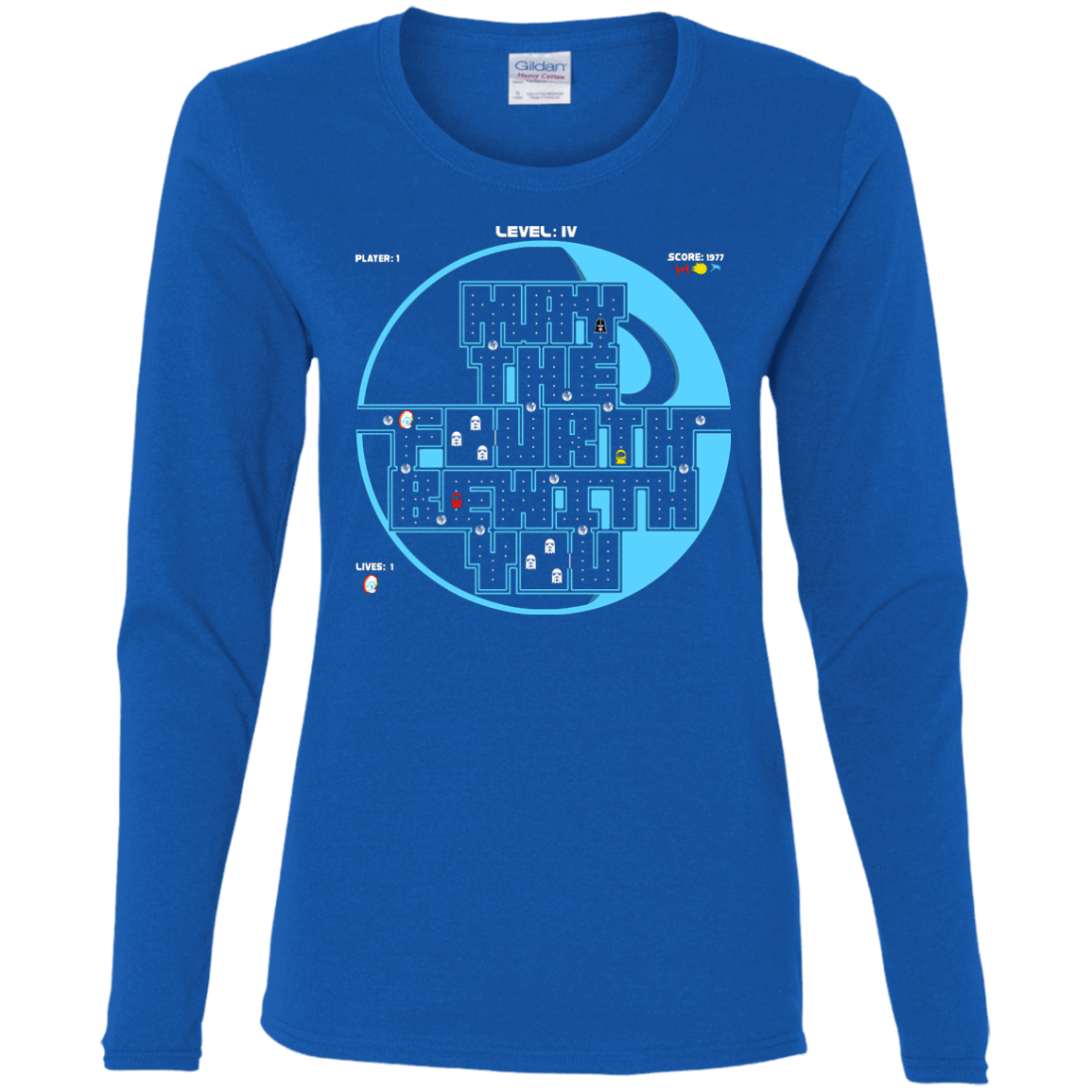 T-Shirts Royal / S Pacman May The Fourth Women's Long Sleeve T-Shirt