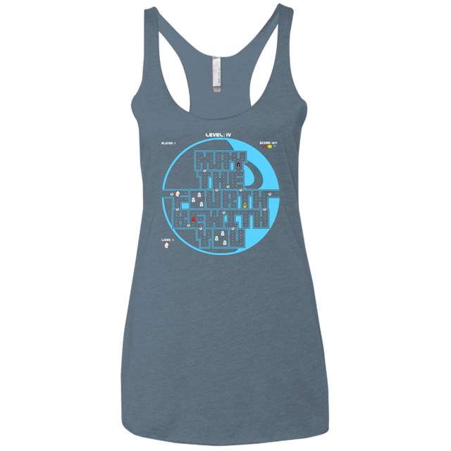 T-Shirts Indigo / X-Small Pacman May The Fourth Women's Triblend Racerback Tank