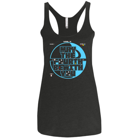 T-Shirts Vintage Black / X-Small Pacman May The Fourth Women's Triblend Racerback Tank